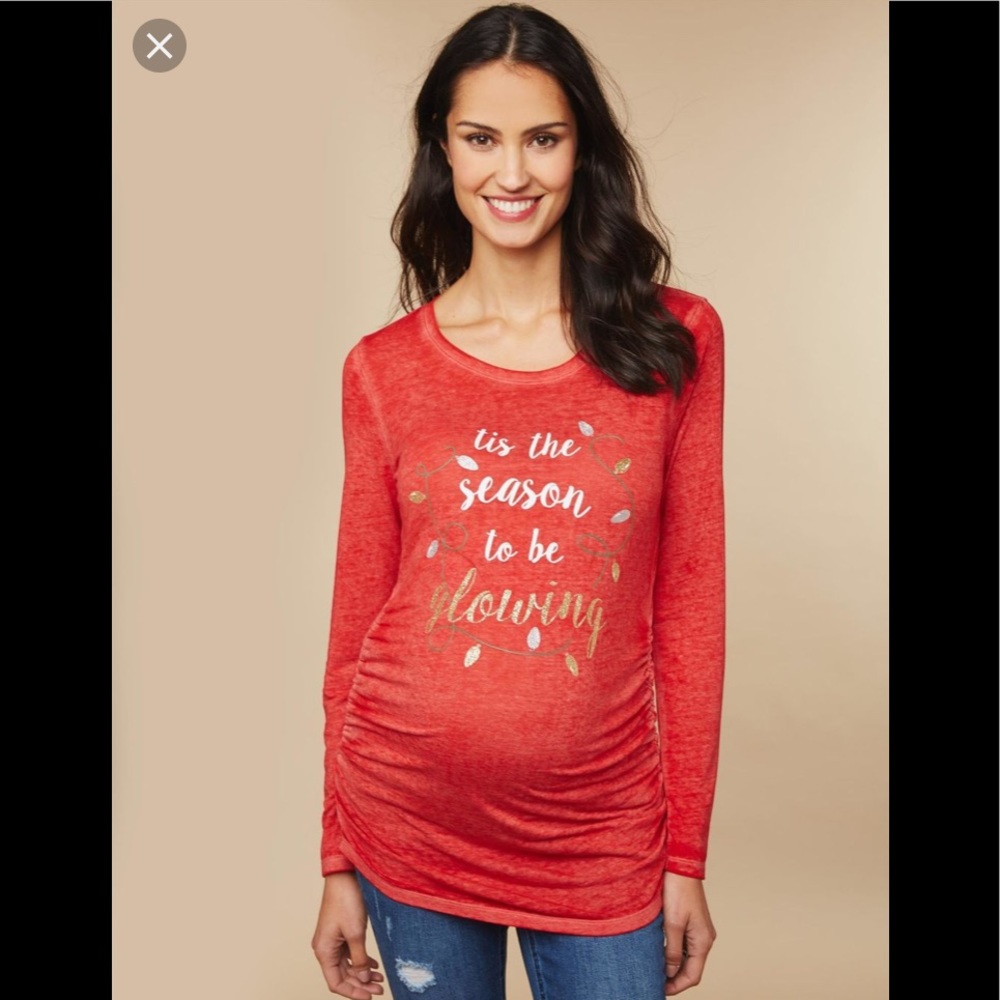 Motherhood Maternity Christmas Shirt size medium